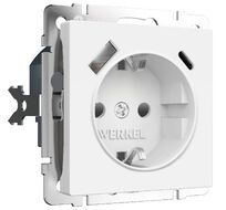Встраиваемая розетка с заземлением, шторками и USB Werkel a069613_WR