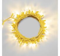 Гирлянда Нить с Колпачком 10м Тепло-Белая 24В, 100 LED, Провод Золотой ПВХ, IP65 LTC PST100CAP-12-1WW