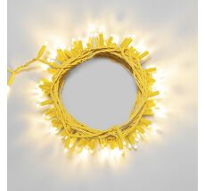 Гирлянда Нить с Колпачком 10м Тепло-Белая 24В, 100 LED, Провод Золотой ПВХ, IP65 LTC PST100CAP-12-1WW