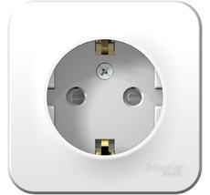 Розетка накладная с заземлением и шторками (белый) Systeme Electric BLNRA011121