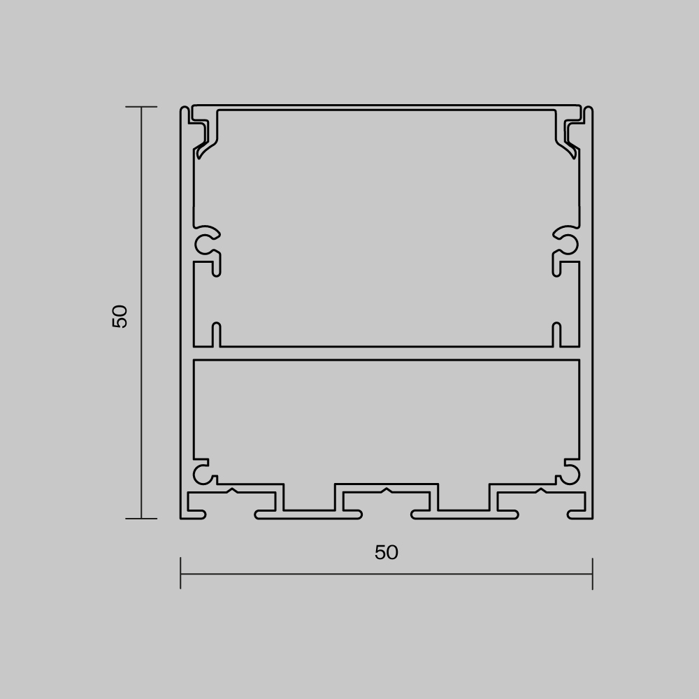 Алюминиевый профиль накладной-подвесной 50x50 (Черный, 3 м), ALM-5050T-B-3M Maytoni 633009_MY
