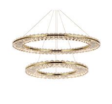 Подвесная люстра Newport Вертикальная композиция 8240 из двух плоских колец золото №50_NP