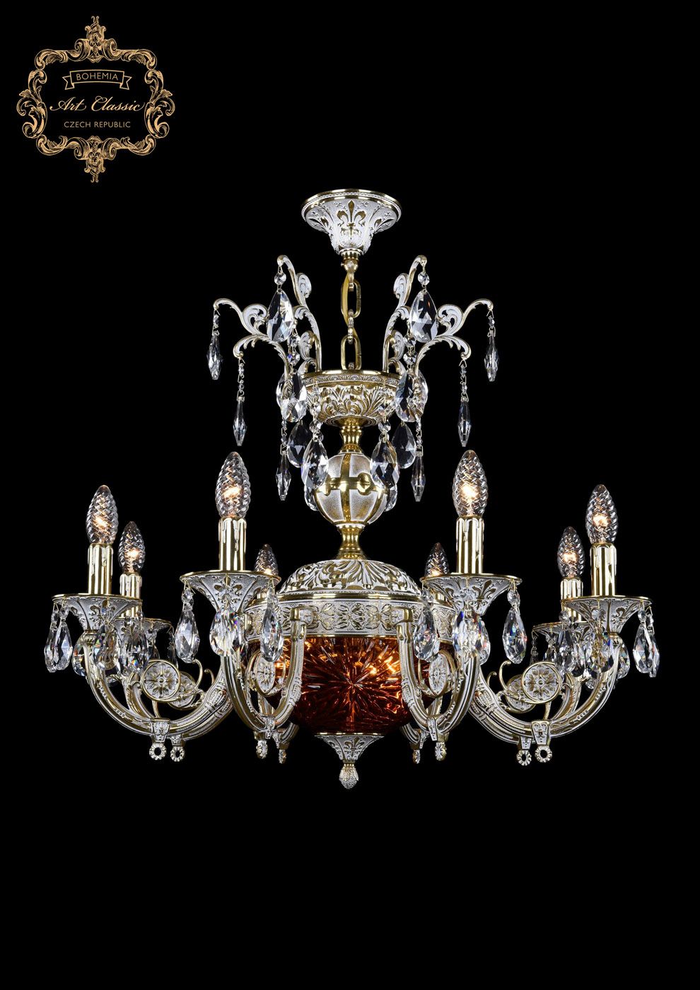 

Хрустальная люстра Bohemia Art Classic 31.22.8.KR175SP.250IT.GW.Sp.Amber.1A, 31.22.8.KR175SP.250IT.GW.Sp.Amber.1A