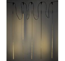 Гирлянда Тающие Сосульки 5шт по 100см, 24В, 480 Тепло-Белых Светодиодов, Провод Черный ПВХ, IP55 CCL480-10-1WW