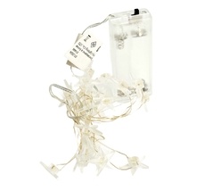 Светодиодная гирлянда линейная Звездочки на проволоке 5000К с питанием от батареек Feron 51446_FR