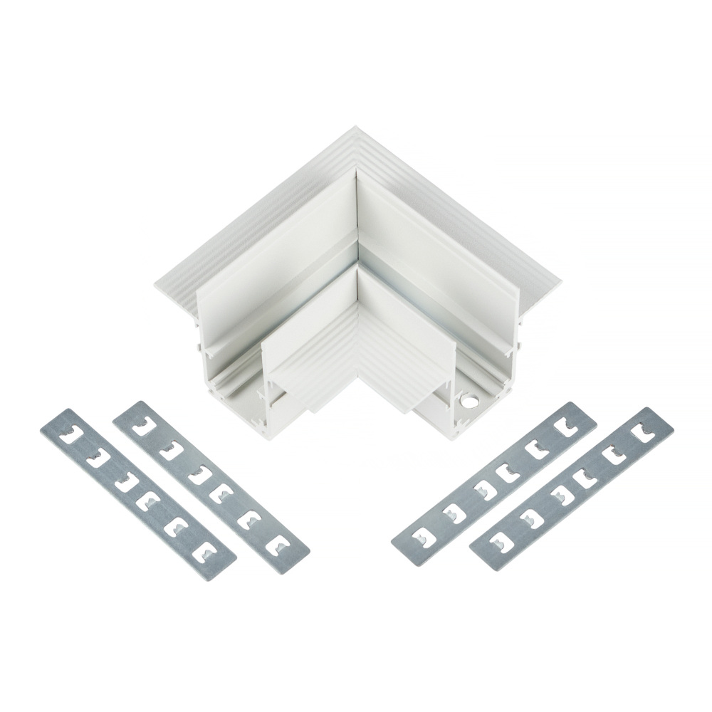 Коннектор соединитель угловой встраиваемого шинопровода 48V MyFar MT0200-CL-W