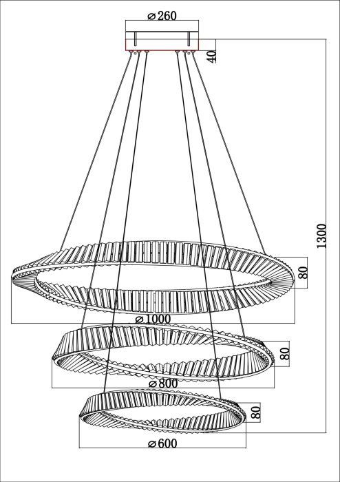 Подвесная люстра Divinare MILLIE 1136/17 SP-140_DI