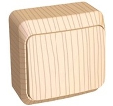 Выключатель накладной одноклавишный (сосна) Systeme Electric BA10-001D