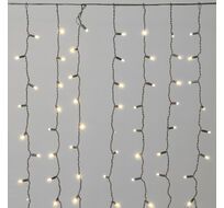 Гирлянда Занавес Облегченный c Колпачком 2 x 1 м Тепло-Белый 220В, 200 LED, Провод Черный Каучук 2,3мм, IP65 LTC ECO200NOT-1-2WW