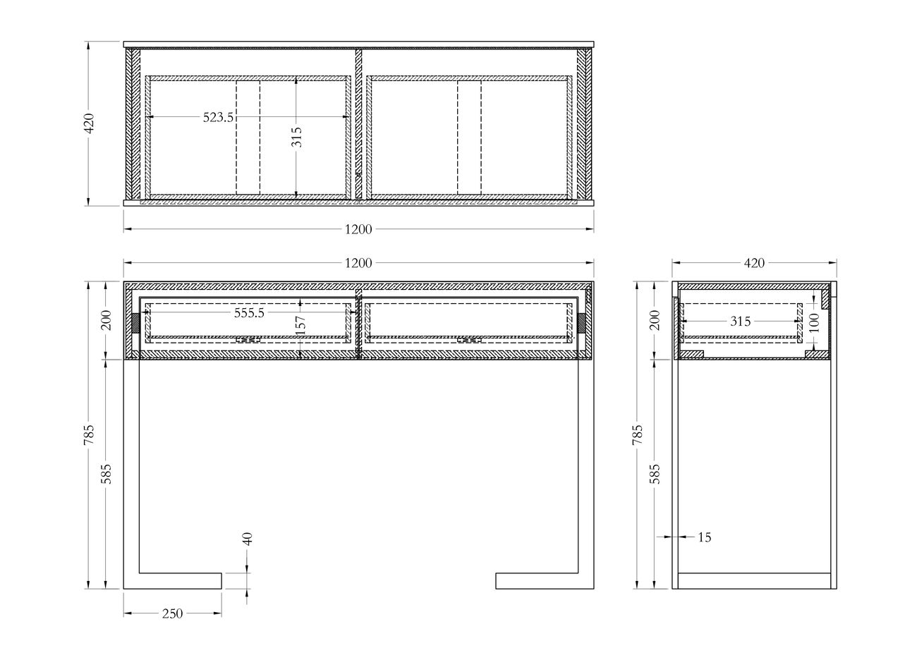 Консоль 2 ящика Garda Decor KFG103