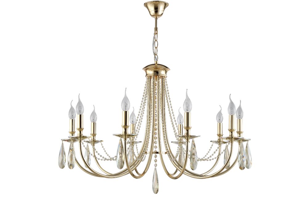 Подвесная люстра Crystallux VICTORIA VICTORIA SP10 GOLD/AMBER_CR