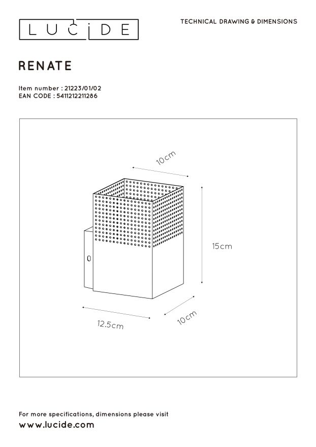 Бра Lucide RENATE 21223/01/02