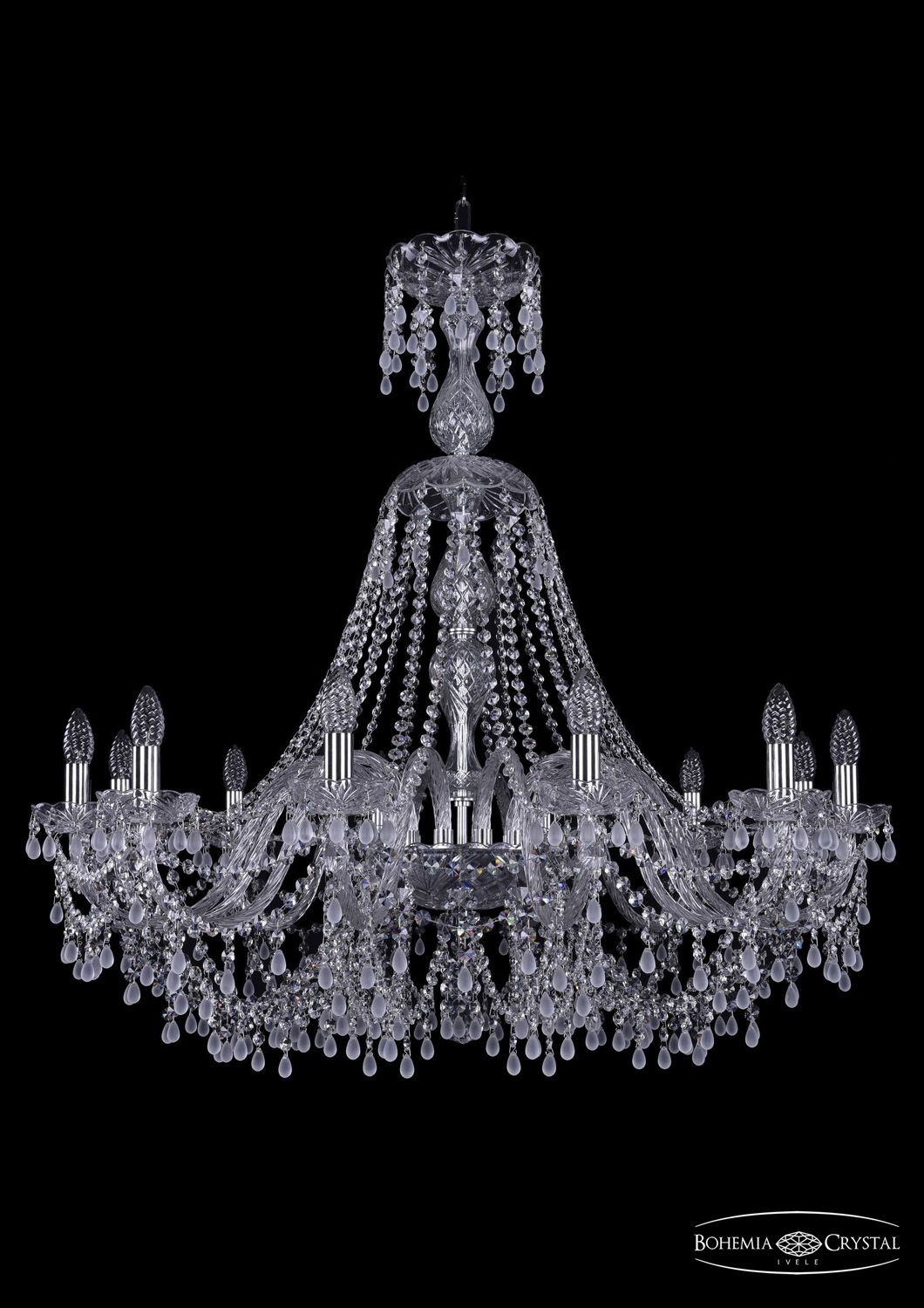 Хрустальная люстра Bohemia Ivele 1410/12/360/XL-97 Ni V0300_BI