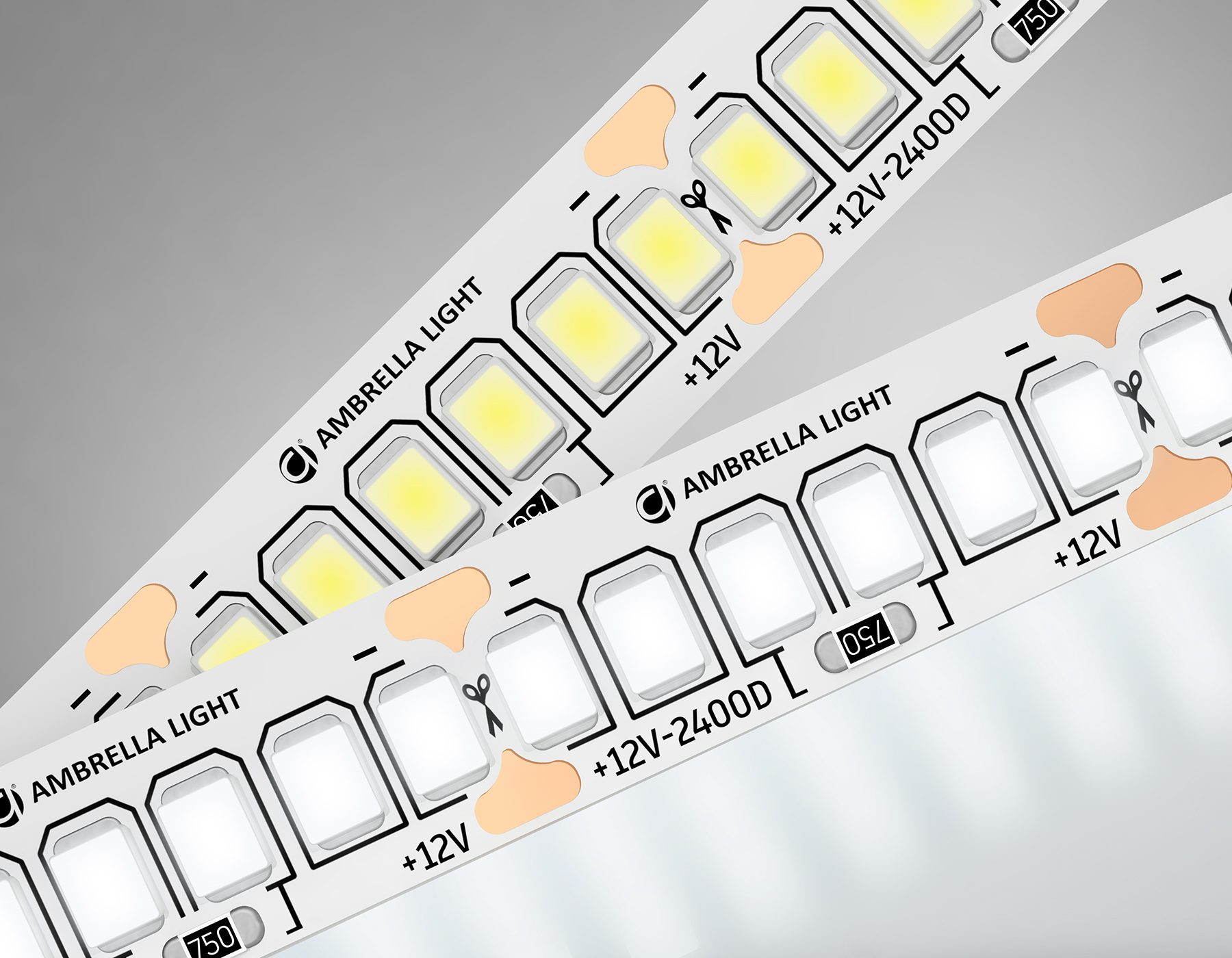 Светодиодная лента 2835 240Led, 19.2W m,12V IP20 4500K 5m,кратность резки 25mm Ambrella Light GS GS1502_AMB