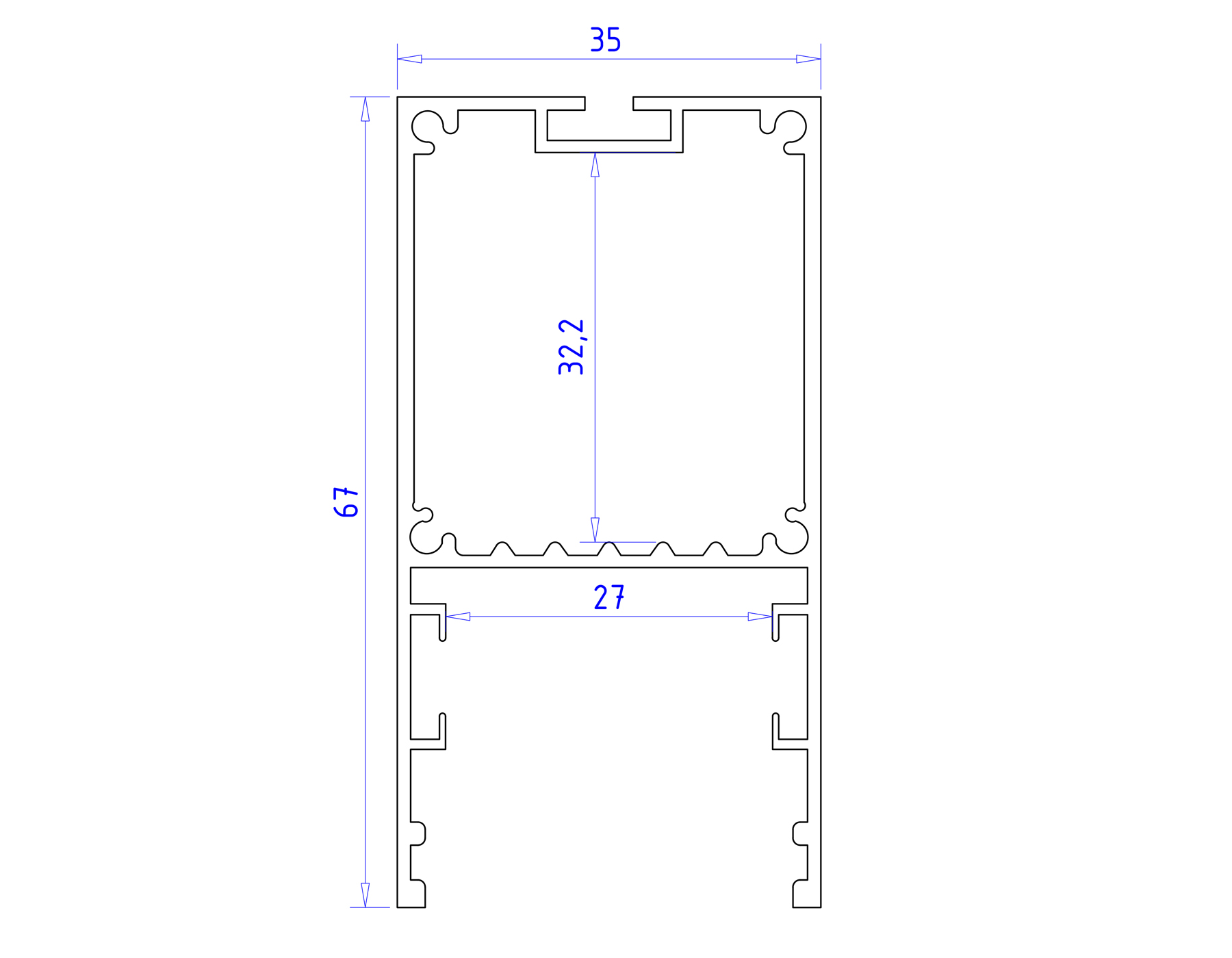 Алюминиевый профиль накладной/подвесной Profile System для ленты до 32,8мм Ambrella Light ILLUMINATION GP3000AL_AMB