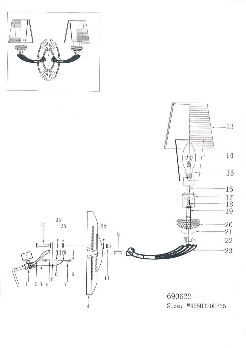 Бра Lightstar Ramo 690622_LS