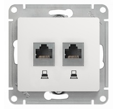 Розетка встраиваемая двойная Ethernet RJ-45 (белый) Systeme Electric GSL000185KK