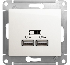 Розетка встраиваемая USBх2 (перламутровый) Systeme Electric GSL000633