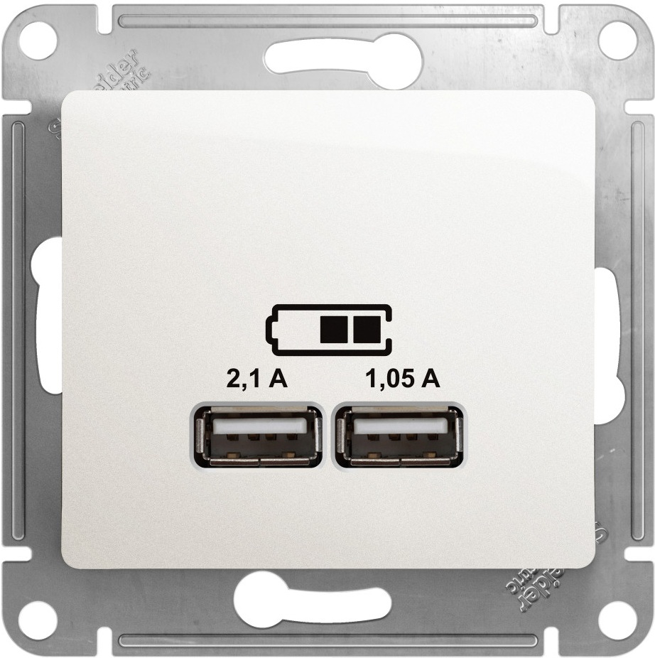 Розетка встраиваемая USBх2 (перламутровый) Systeme Electric GSL000633