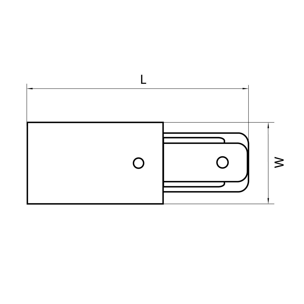 Питание боковое трековое однофазное BARRA 502116_LS