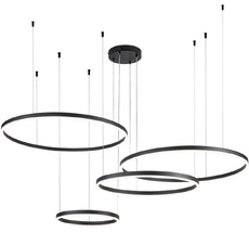 Люстра led подвесная с пультом (14001/4P Black) Indigo V000034L