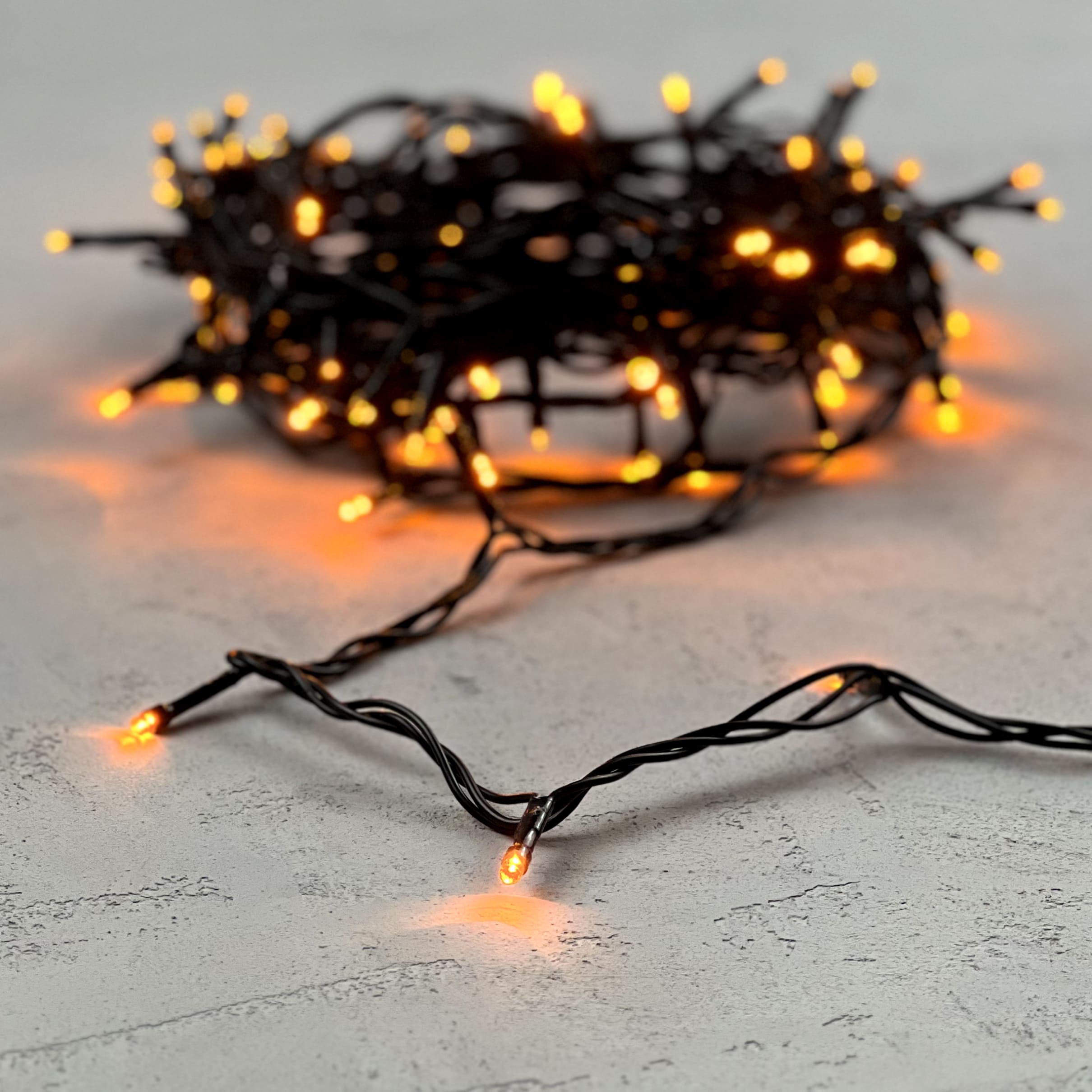 Гирлянда Нить 10м Желтая 24В, 100 LED, Провод Черный ПВХ, IP54 PST100-11-1Y