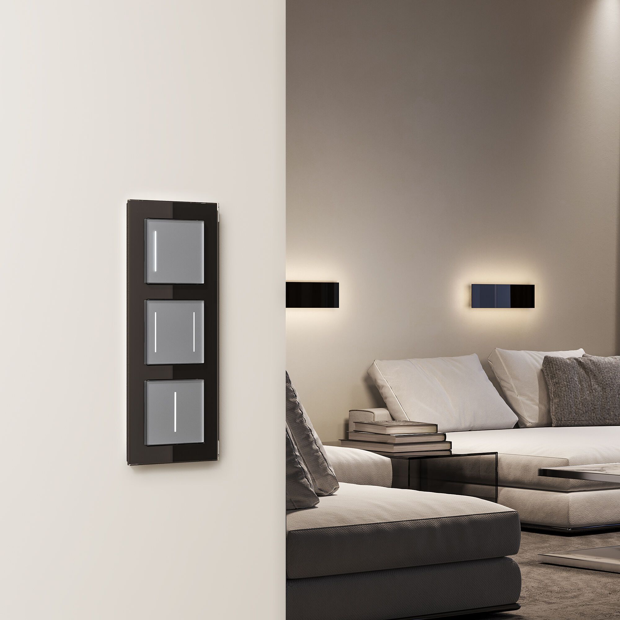 Умный сенсорный выключатель одноклавишный (серебряный) Werkel a064143_WR