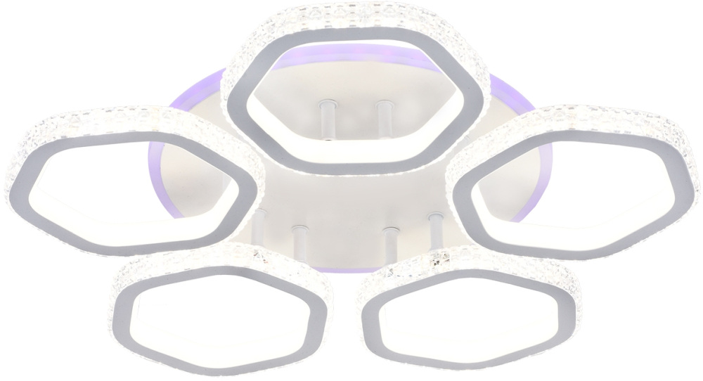 Люстра led с 5 плафонами (+ночной режим) с пультом 10263/5 LED*180+8W Escada 10263/5LED BL_ESC