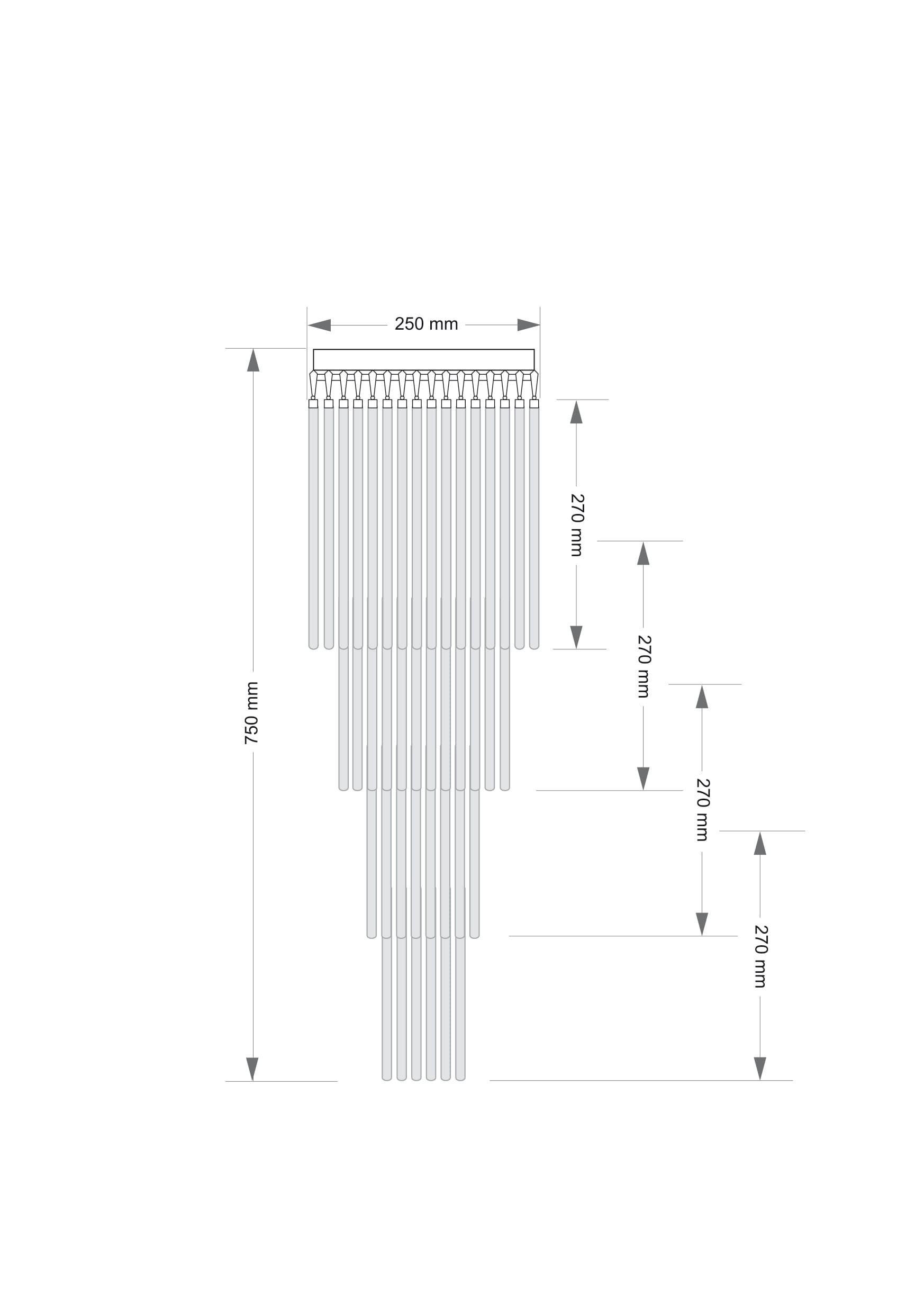 Подвесная люстра на штанге KUTEK FILAGO FIL-PLM-7(BN)250/270