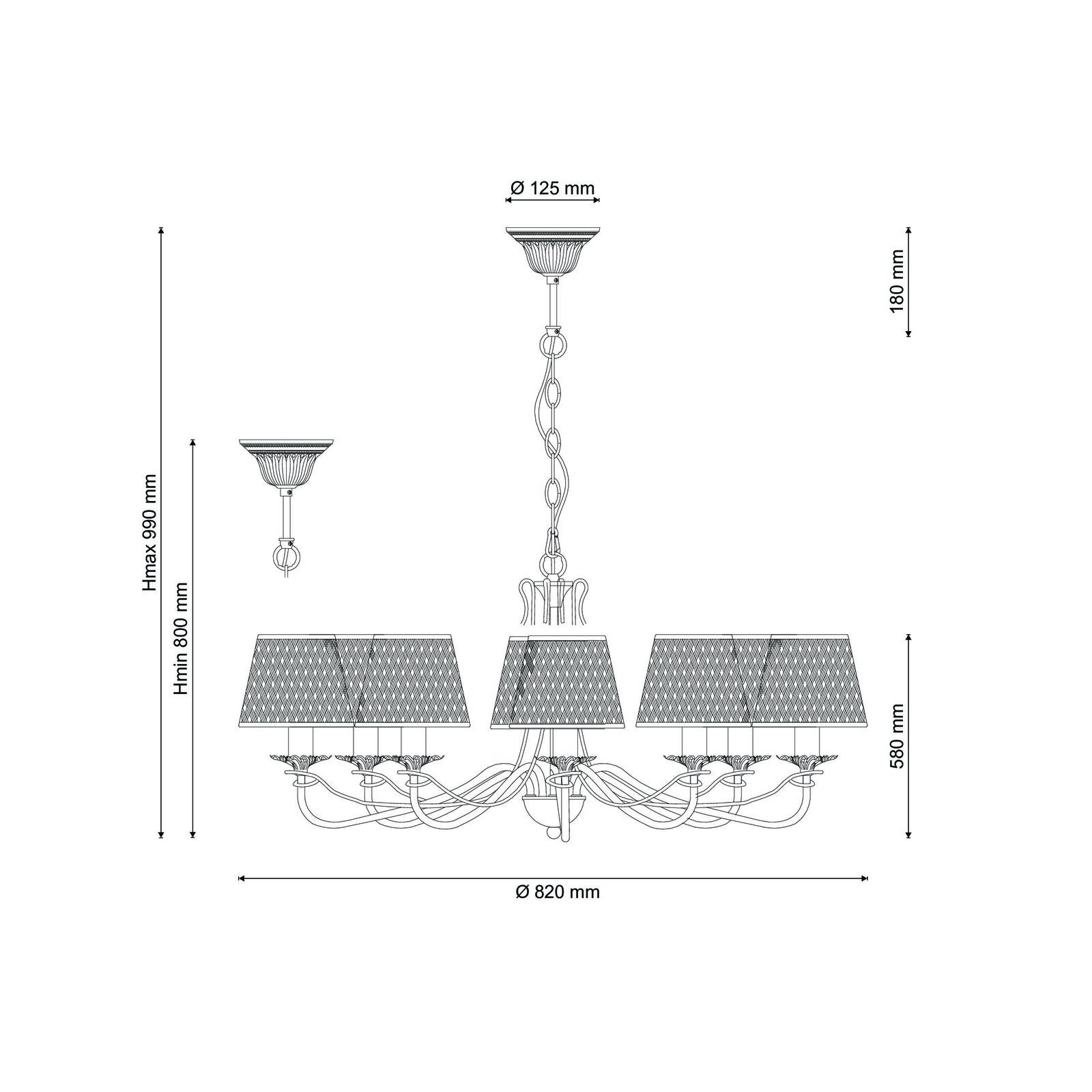 Подвесная люстра Lucia Tucci BRISTOL Bristol 890.8 ivory