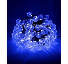 Гирлянда Шарики 10м Синяя 9В, Диаметр Шарика 23мм, 100 LED, Провод Черный ПВХ, IP54 PCS-100B-B