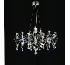 Подвесная люстра светодиодная с пультом и хрустальными подвесками K9 MyFar MR2651-57P-50CD