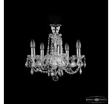 Хрустальная люстра Bohemia Ivele Crystal 1402/5/141 Ni Leafs Tube_BI
