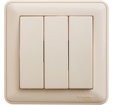Выключатель встраиваемый трехклавишный (слоновая кость) Systeme Electric VS0510-351-28