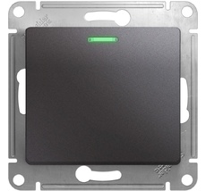 Выключатель встраиваемый одноклавишный с подсветкой (графит) Systeme Electric GSL001363