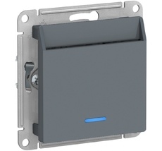 Карточный выключатель одноклавишный с подсветкой встраиваемый (грифель) Systeme Electric ATN000767