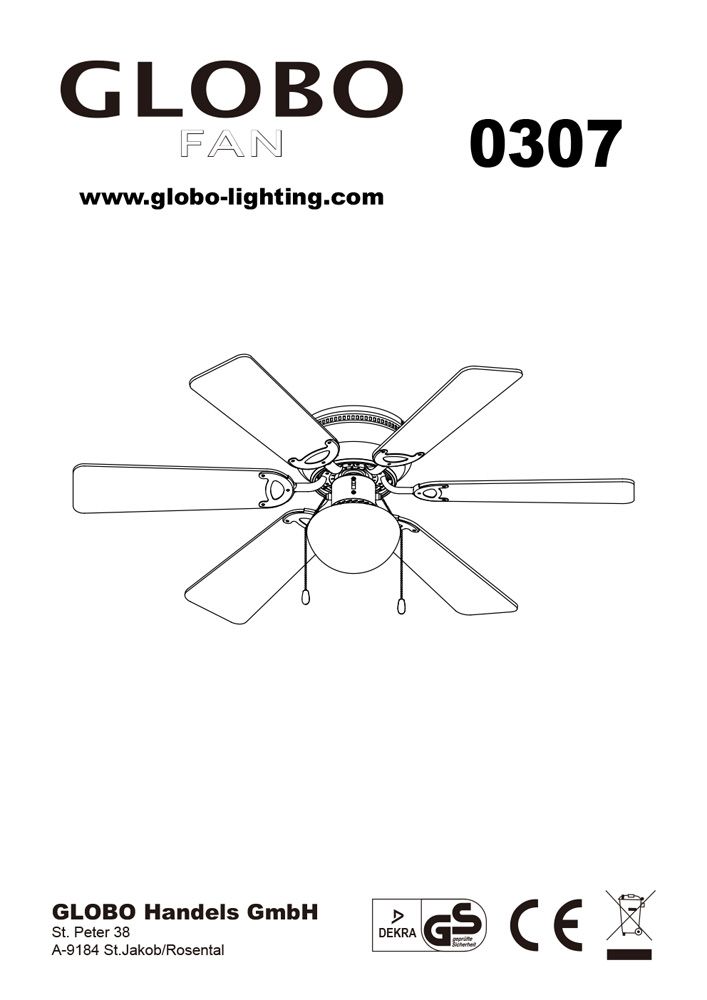 Люстра-вентилятор Globo 0307_GL