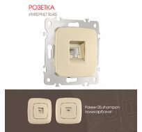 Розетка интернет RJ45 Arte Milano 205.45-1.shampan