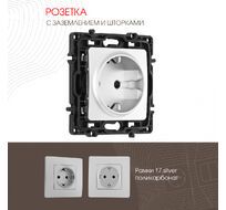 Розетка с заземлением и шторками 16A 250V Arte Milano 217.40-1.silver