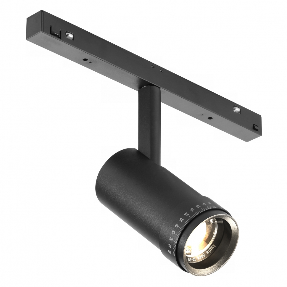 Поворотный магнитный трековый светильник iLedex VISION ZOOM 4822-020-D47-10W-10/60DG-4000K-BK_IX