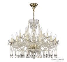 Хрустальная люстра Bohemia Ivele Crystal 5413/12+6/300 G Clear/M-1H_BI