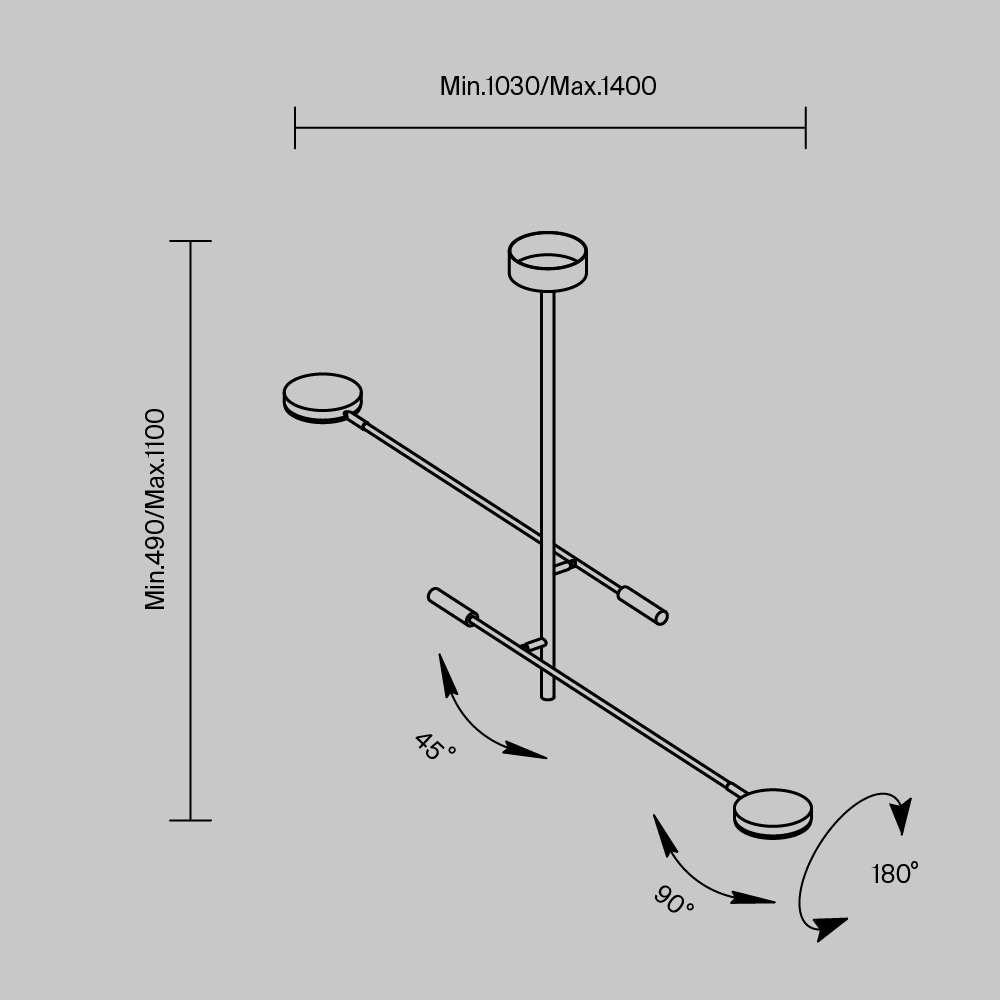 Потолочный светильник на штанге Maytoni Fad MOD070CL-L15W3K1_MY