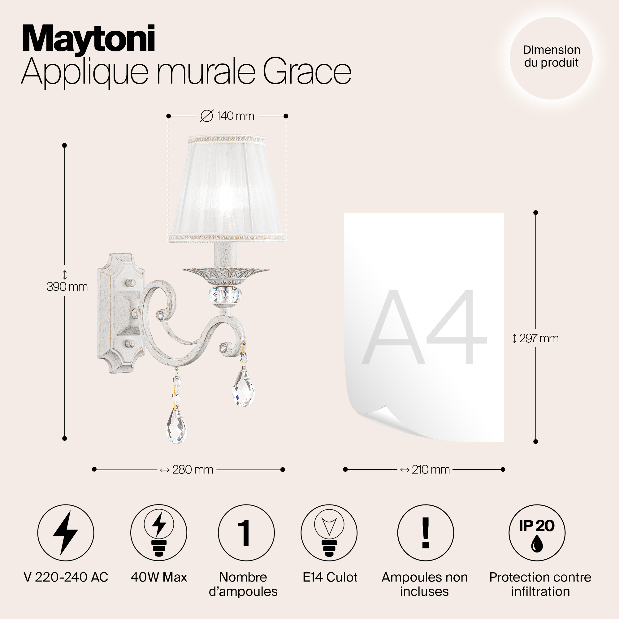 Бра Maytoni Elegant ARM247-01-G_MY