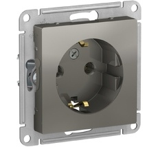 Розетка встраиваемая с заземлением (сталь) Systeme Electric ATN000943