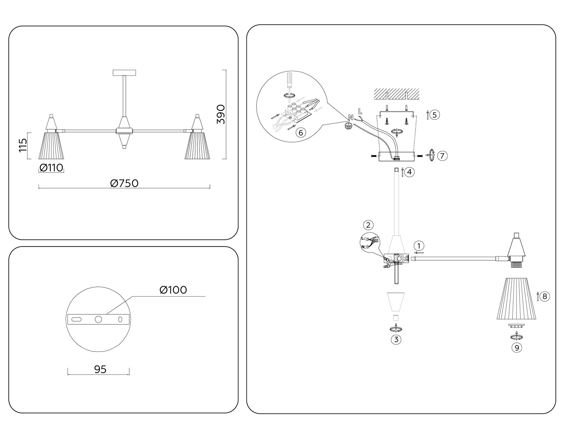 Потолочная люстра на штнаге Ambrella Light Heigh Light HIGH LIGHT LH58116_AMB