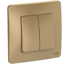 Выключатель встраиваемый двухклавишный (титан) Systeme Electric BLNVS010504