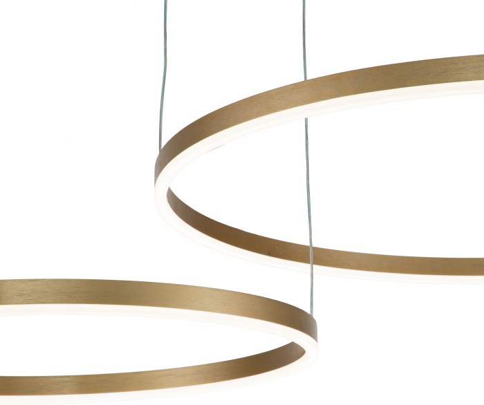 Подвесная люстра с пультом золотой с пультом светодиодная (14001/2P Gold) Indigo V000011L