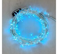 Гирлянда Нить 20м Небесно-Голубая с Возможностью Управления 24В, 200 LED, Провод Прозрачный Силикон, IP65 EST200-3W10-1SB