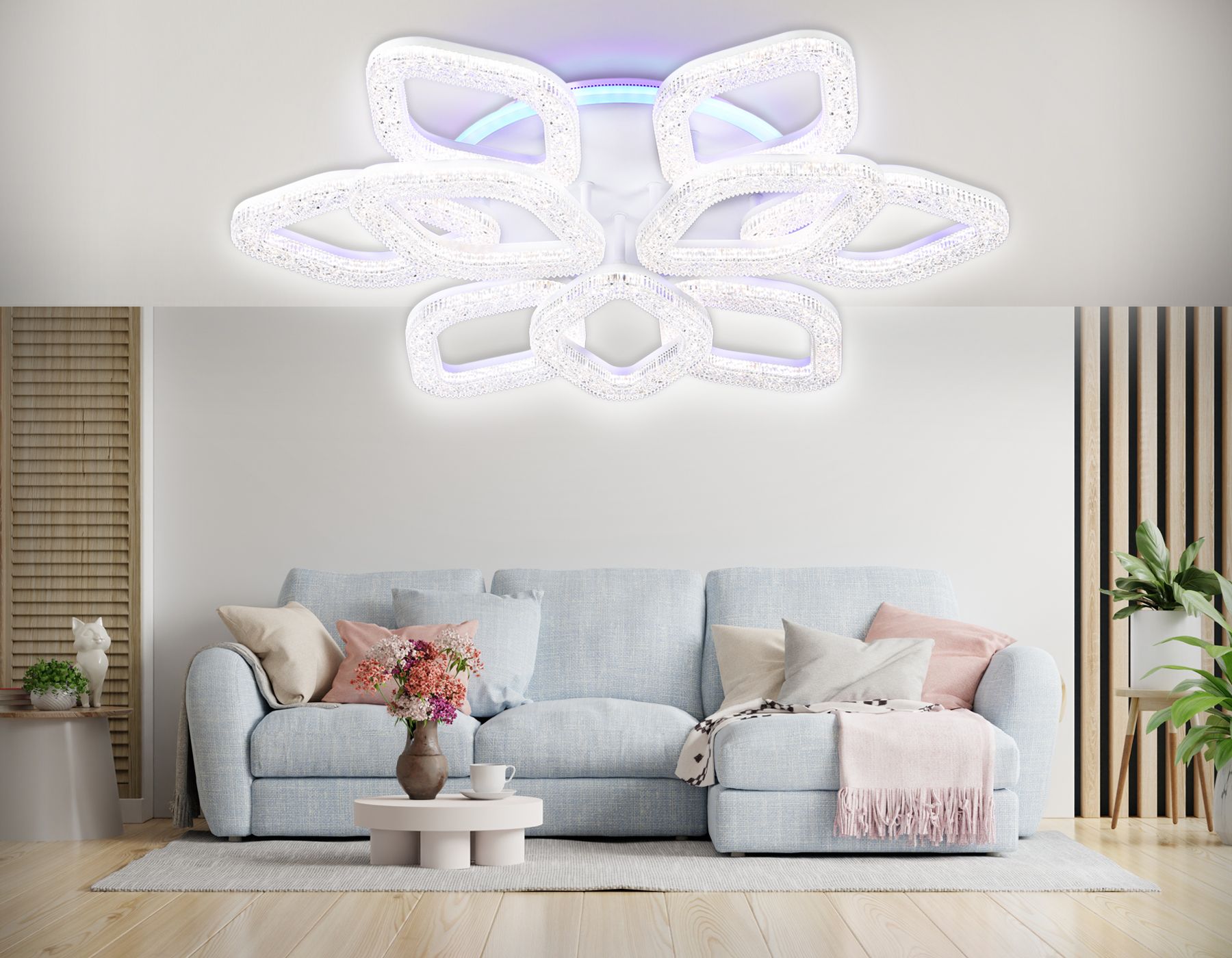 Потолочная люстра Ambrella light с RGB подсветкой и пультом Original FA3929_AMB
