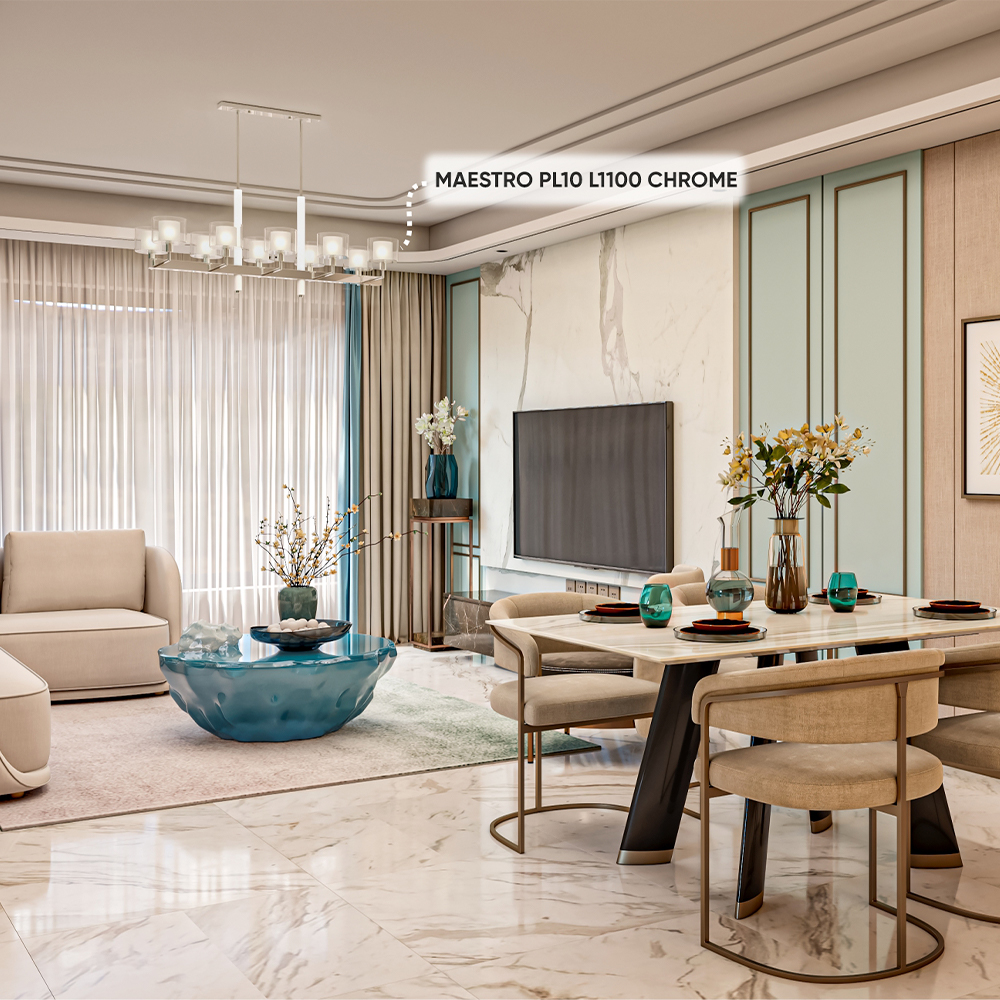 Подвесная люстра Crystallux MAESTRO MAESTRO SP-PL10 L1100 CHROME_CR